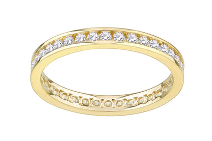 9ct Gold & Cubic Zirconia Eternity Band Ring