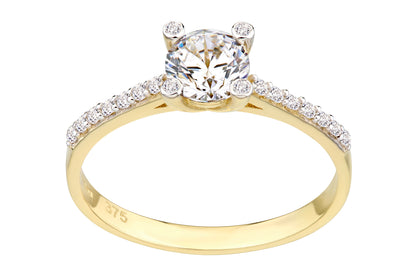 9ct Gold & Cubic Zirconia Solitaire Ring