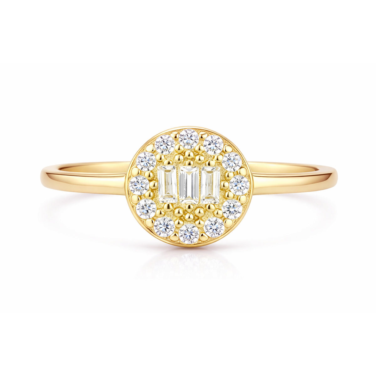 9ct Gold & Cubic Zirconia Round Cluster Ring
