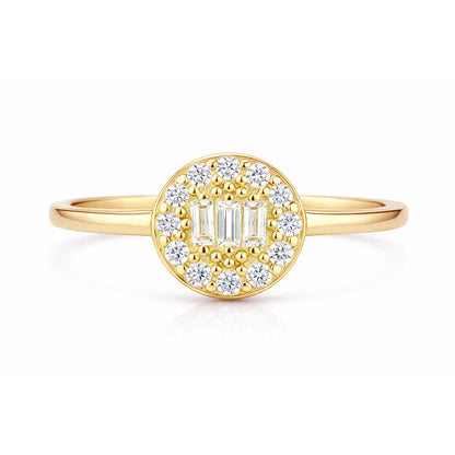 9ct Gold & Cubic Zirconia Round Cluster Ring