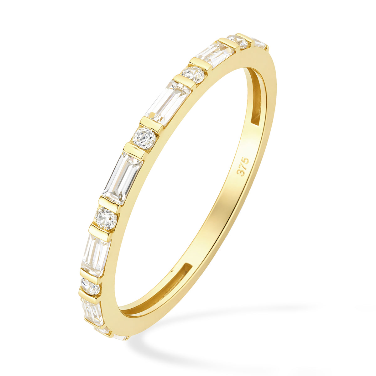 9ct Gold & Cubic Zirconia Band Ring