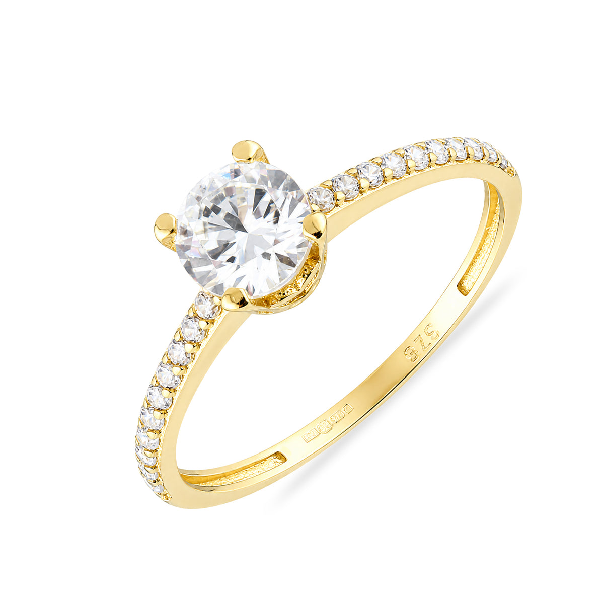 9ct Gold & Cubic Zirconia Solitaire Ring