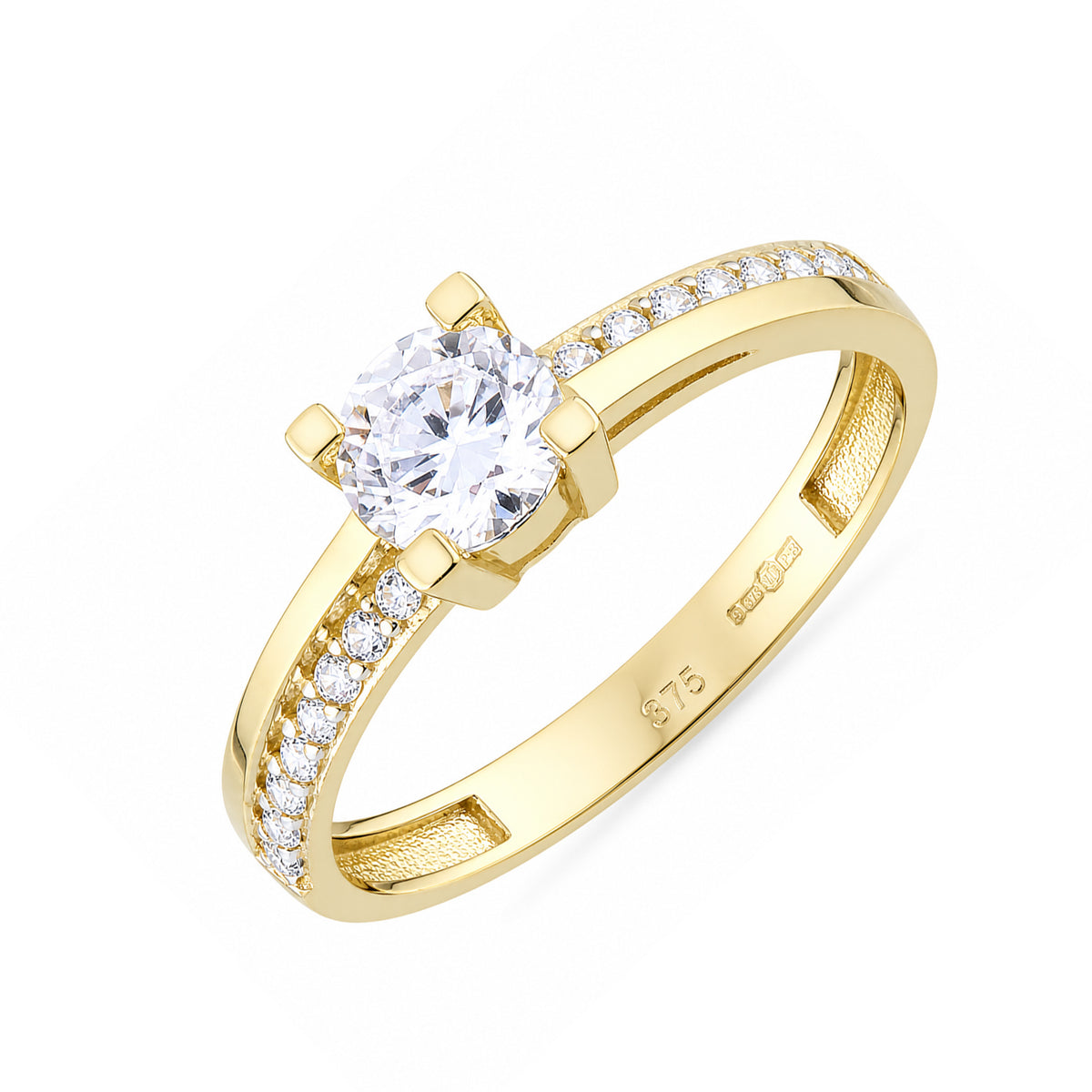 9ct Gold & Cubic Zirconia Solitaire Ring
