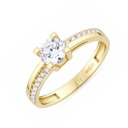 9ct Gold & Cubic Zirconia Solitaire Ring