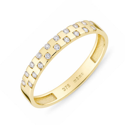 9ct Gold & Cubic Zirconia Band Ring