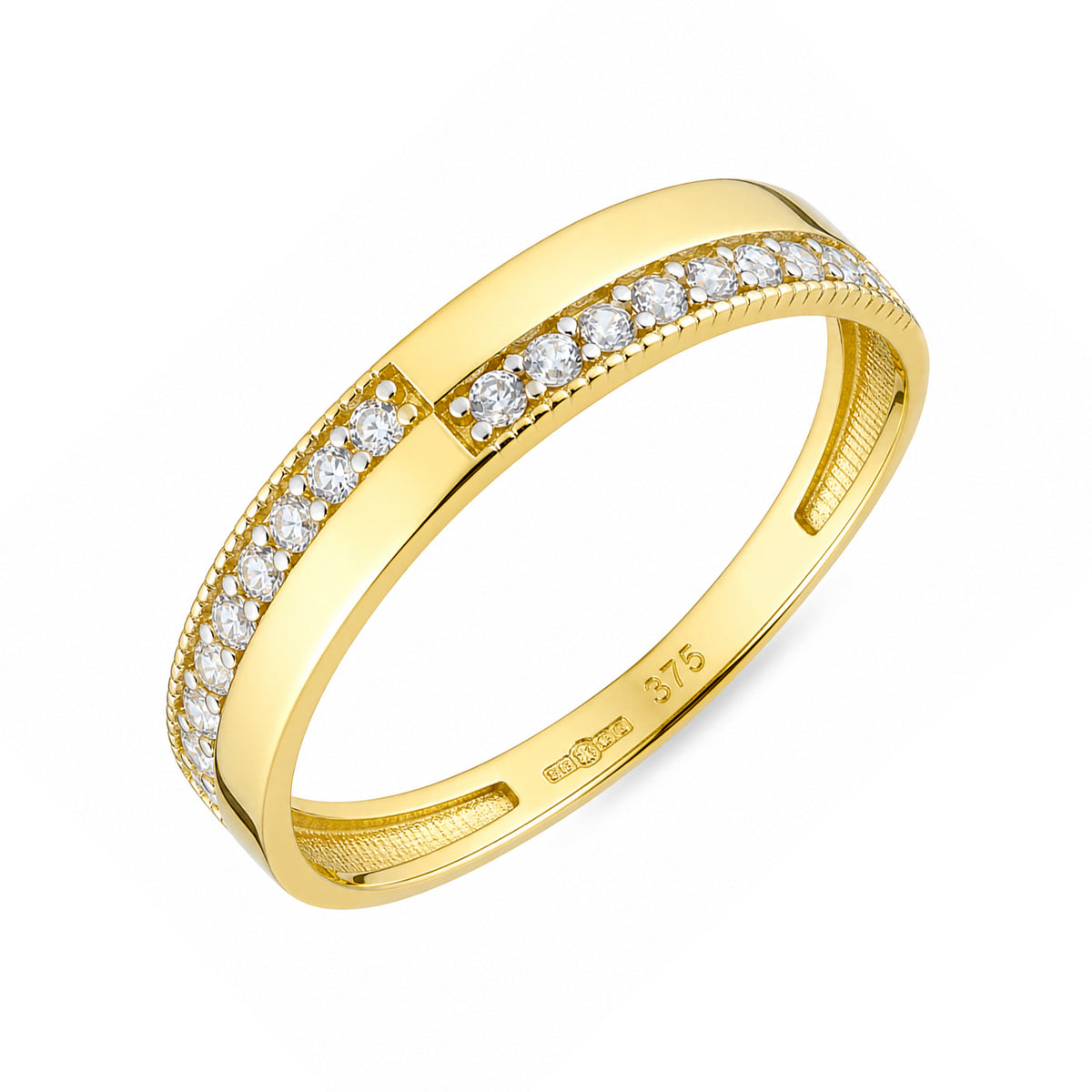 9ct Gold & Cubic Zirconia Band Ring