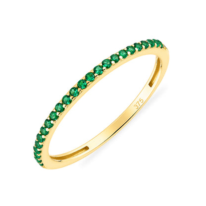 9ct Gold & Emerald Band Ring