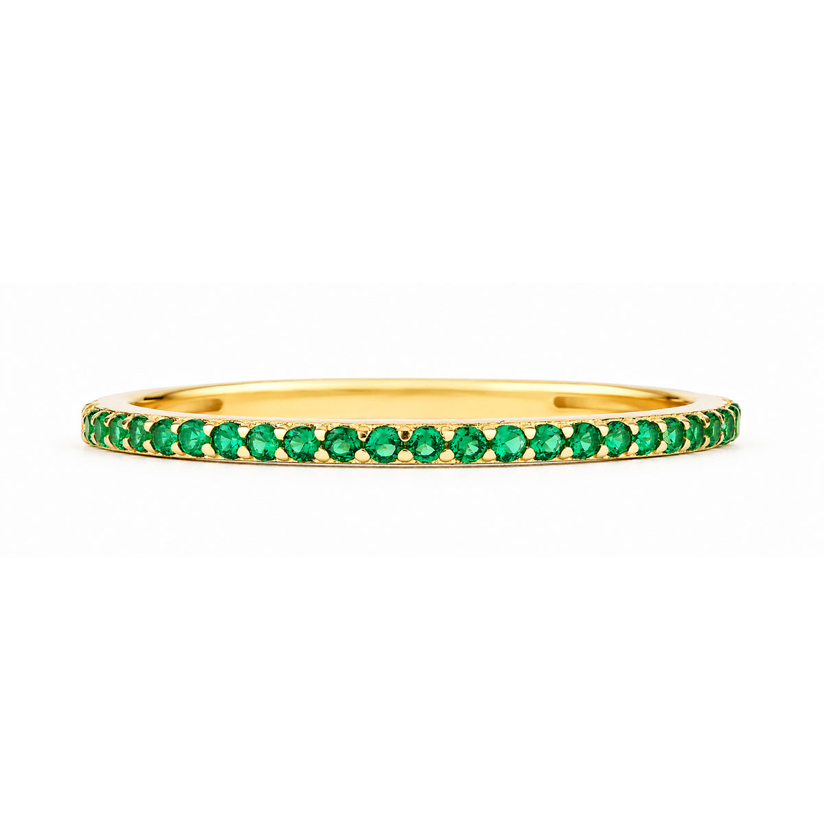 9ct Gold & Emerald Band Ring