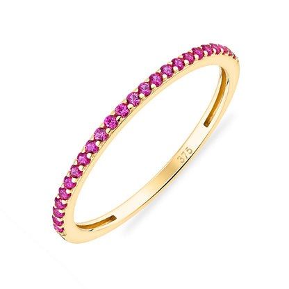 9ct Gold & Ruby Band Ring