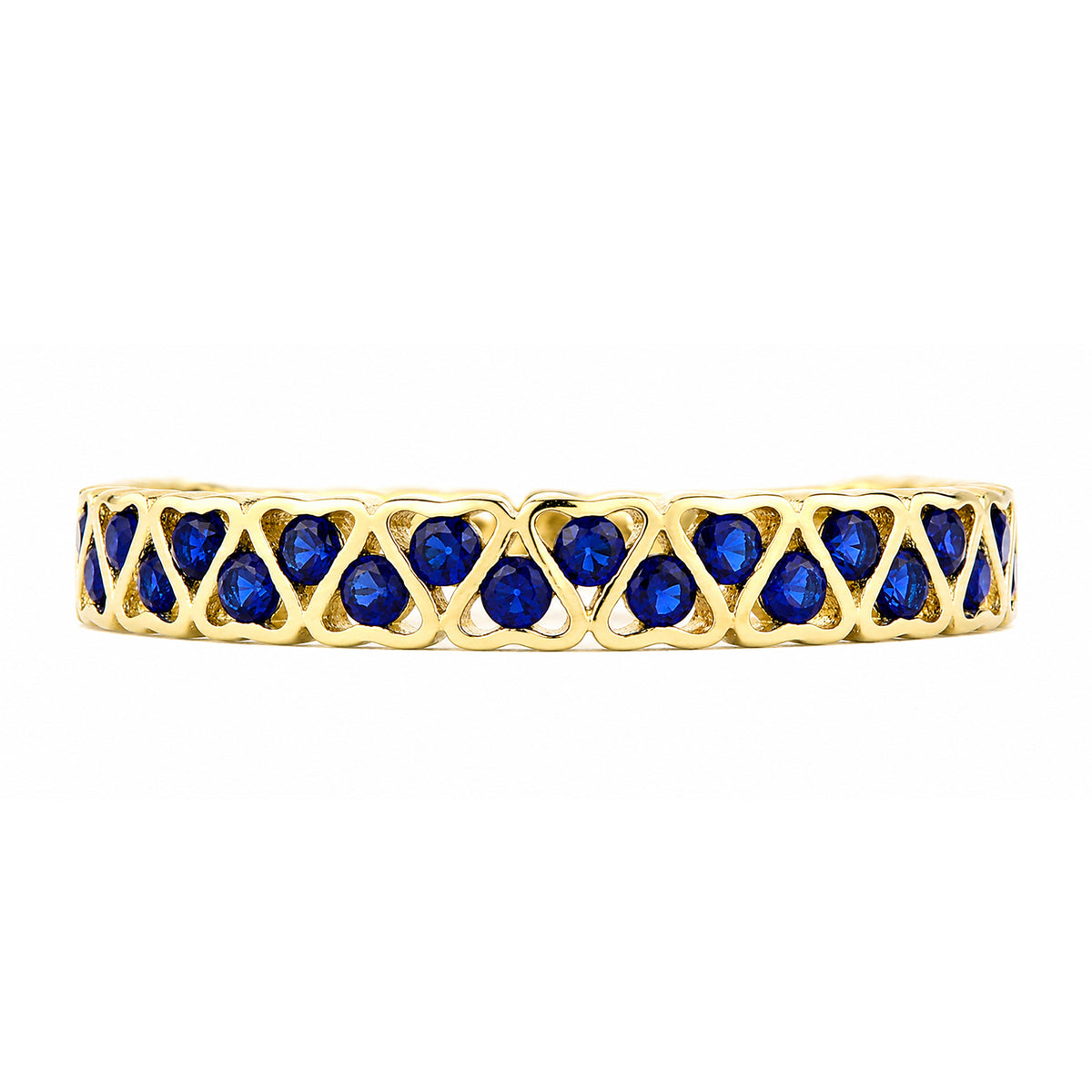 9ct Gold & Sapphire Heart Band Ring