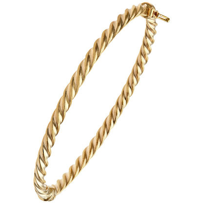 9ct Gold Twisted Hinged Bangle