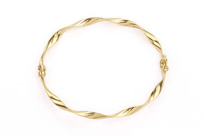 9ct Gold Twisted Hinged Bangle