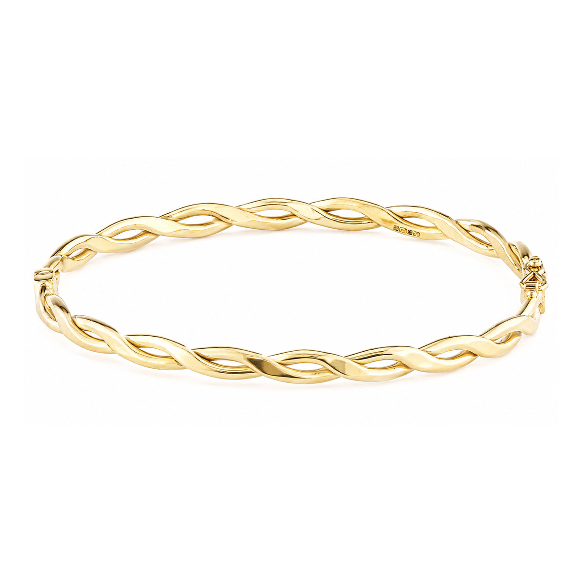 9ct Gold Infinity Twisted Hinged Bangle