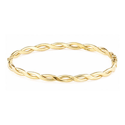9ct Gold Infinity Twisted Hinged Bangle