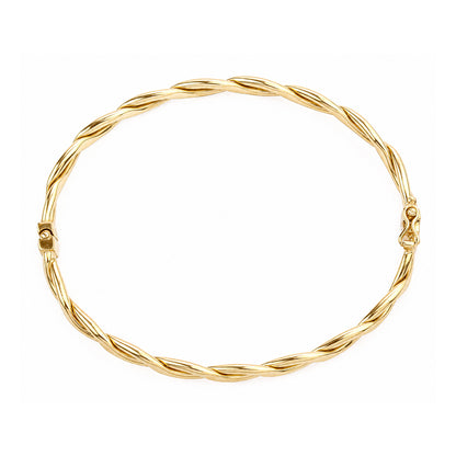 9ct Gold Infinity Twisted Hinged Bangle