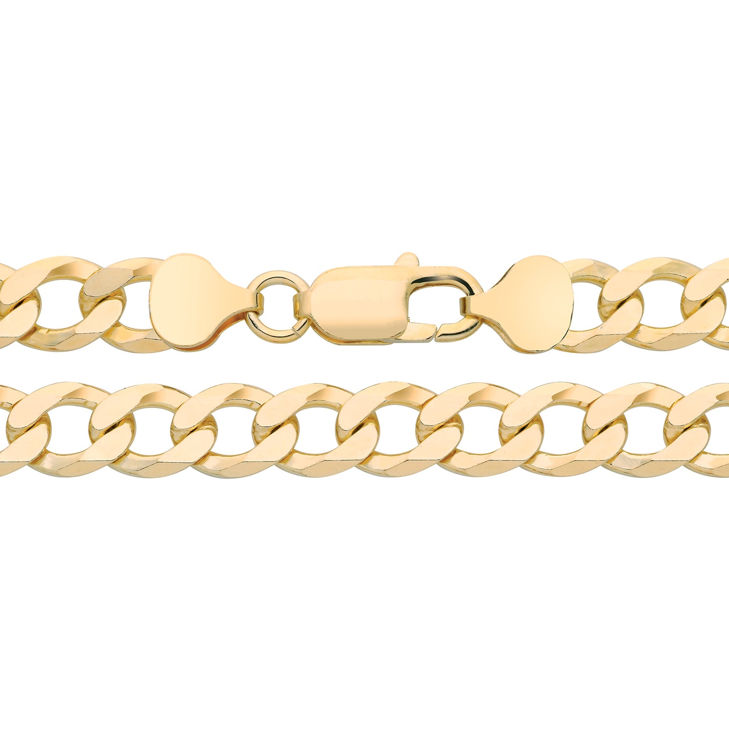 925 Silver Gold Plated 22" Solid Curb Chain