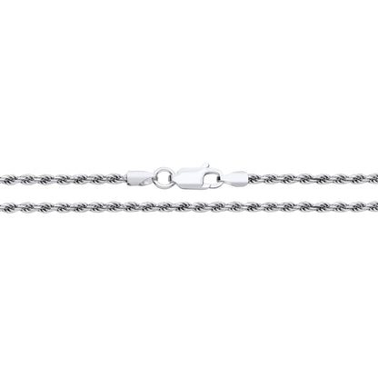 New 925 Silver 7" Rope Bracelet with the weight 2.80 grams and link width 2mm