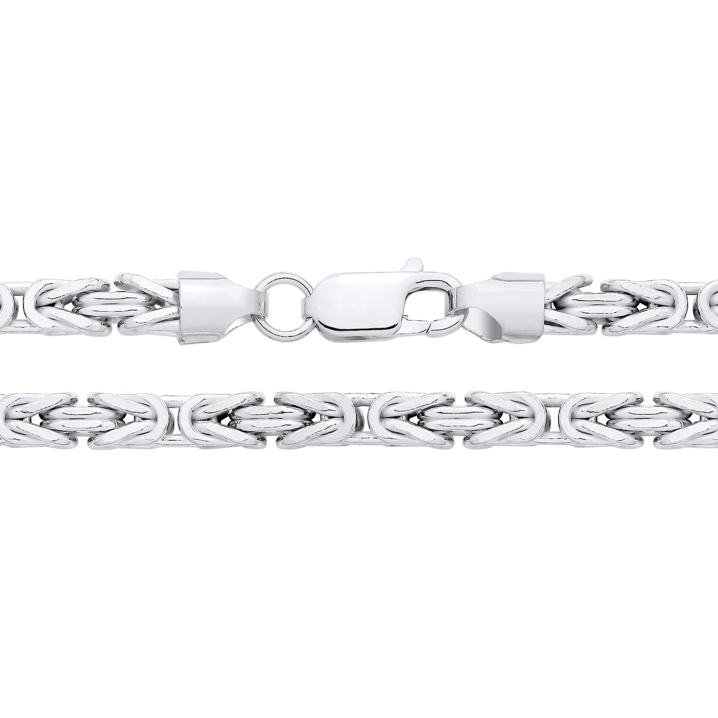 New 925 Silver 7" Byzantine Bracelet with the link width 4mm