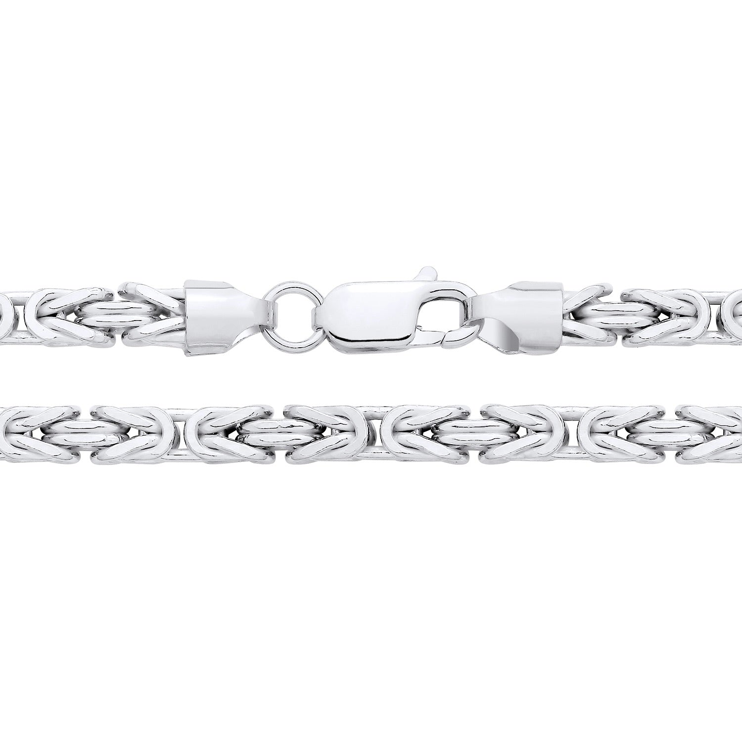 New 925 Silver 7" Byzantine Bracelet with the link width 4mm