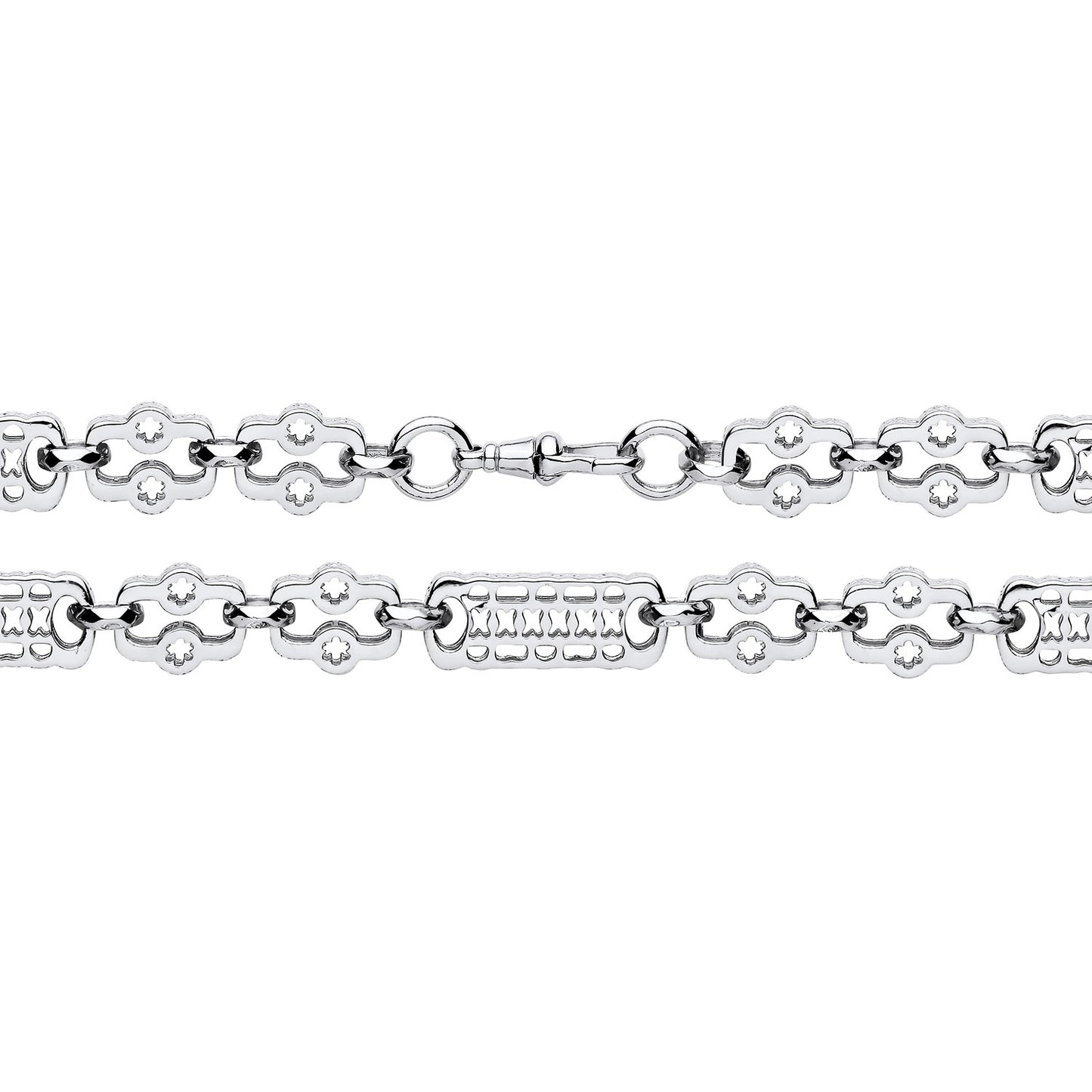 925 Silver 26" Star and Bar Chain