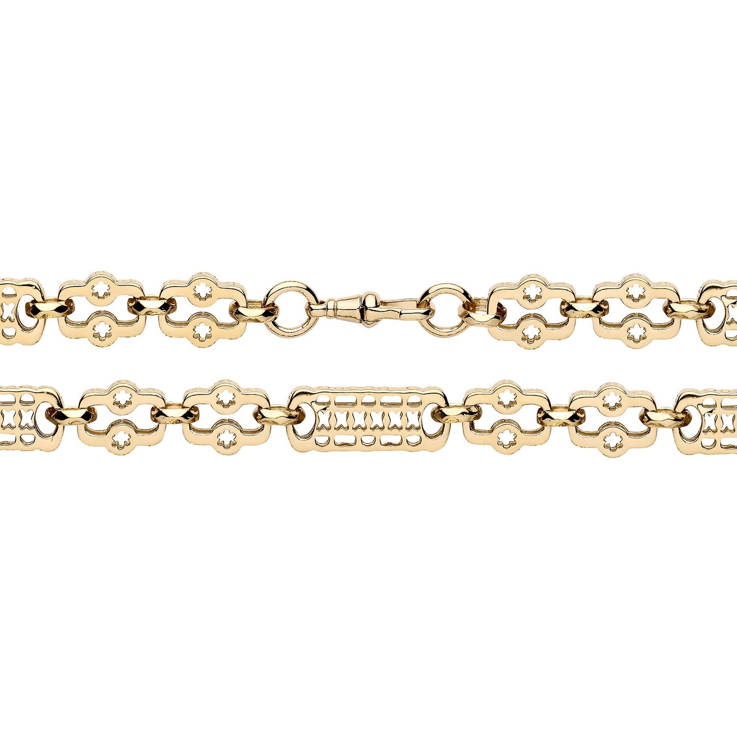 925 Silver Gold Plated 9" Star and Bar Bracelet