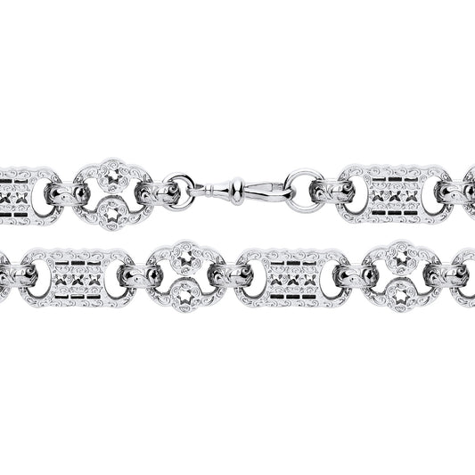 925 Silver 26" Star and Bar Chain