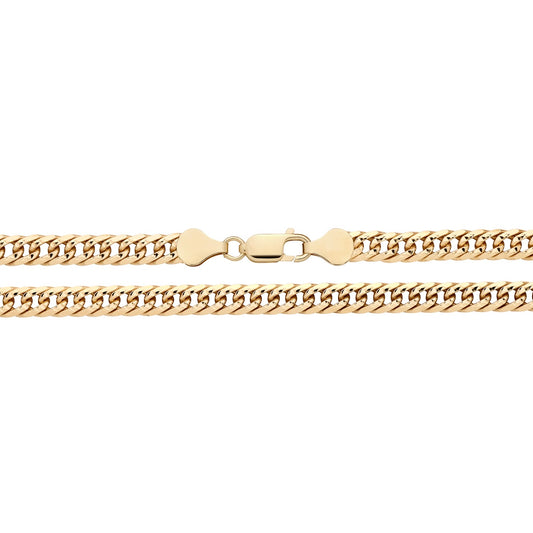 925 Silver Gold Plated 7" Curb Bracelet