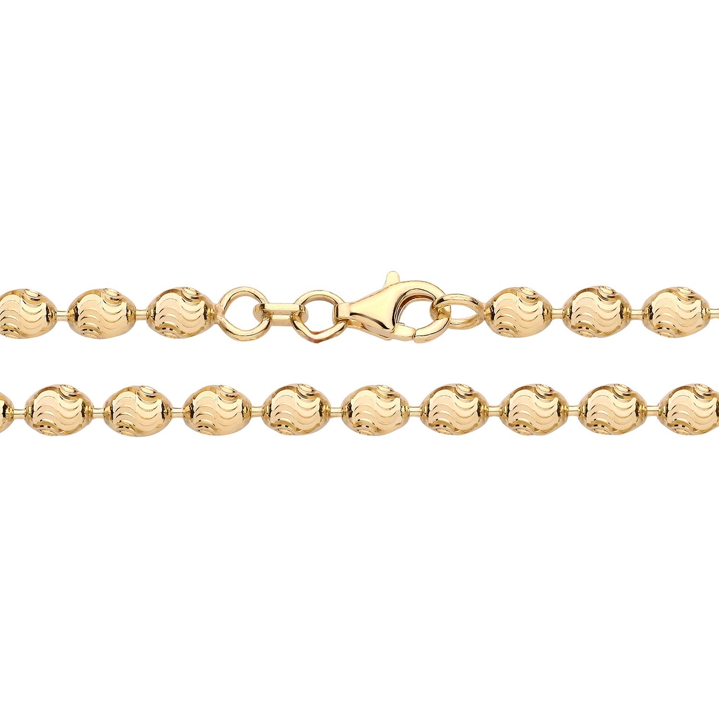 925 Silver Gold Plated 7" Beaded Bracelet