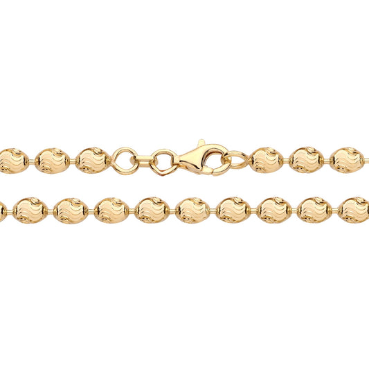 925 Silver Gold Plated 7" Beaded Bracelet