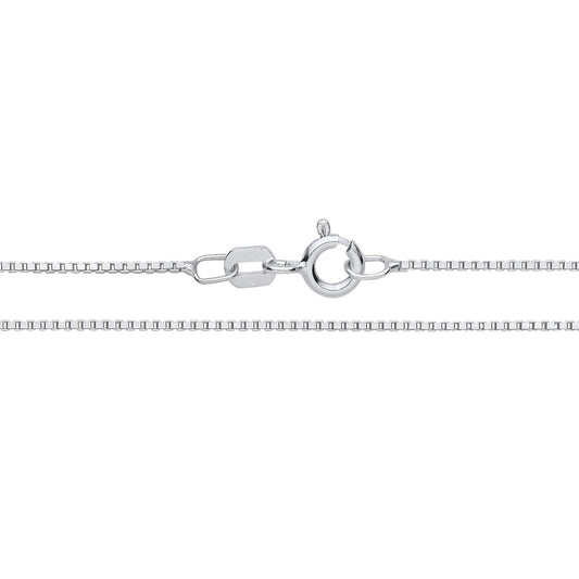 New 925 Silver 18" Box Chain with the weight 1.90 grams and the link width 1mm