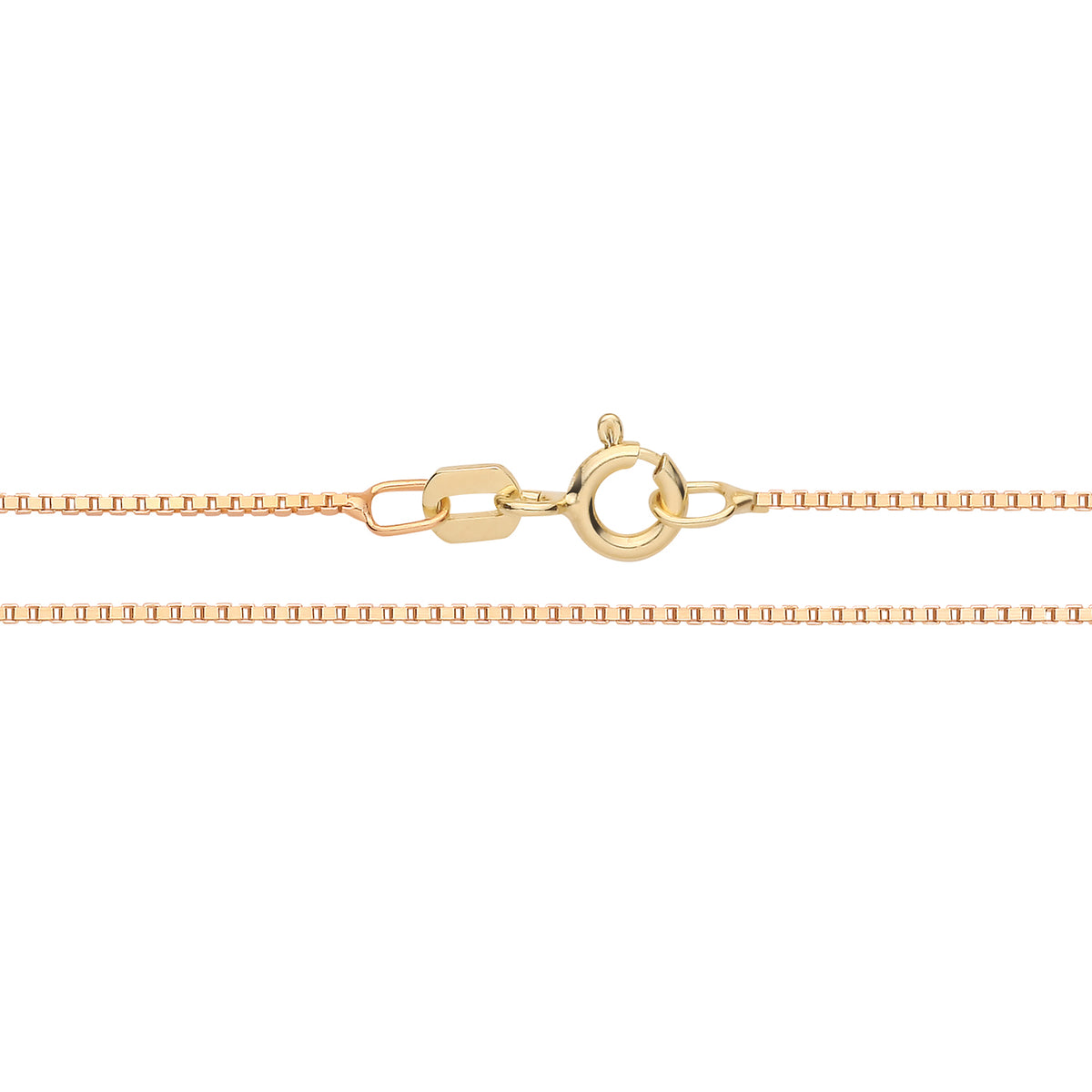 New 925 Silver Gold Plated 18" Box Chain with the link width 1mm