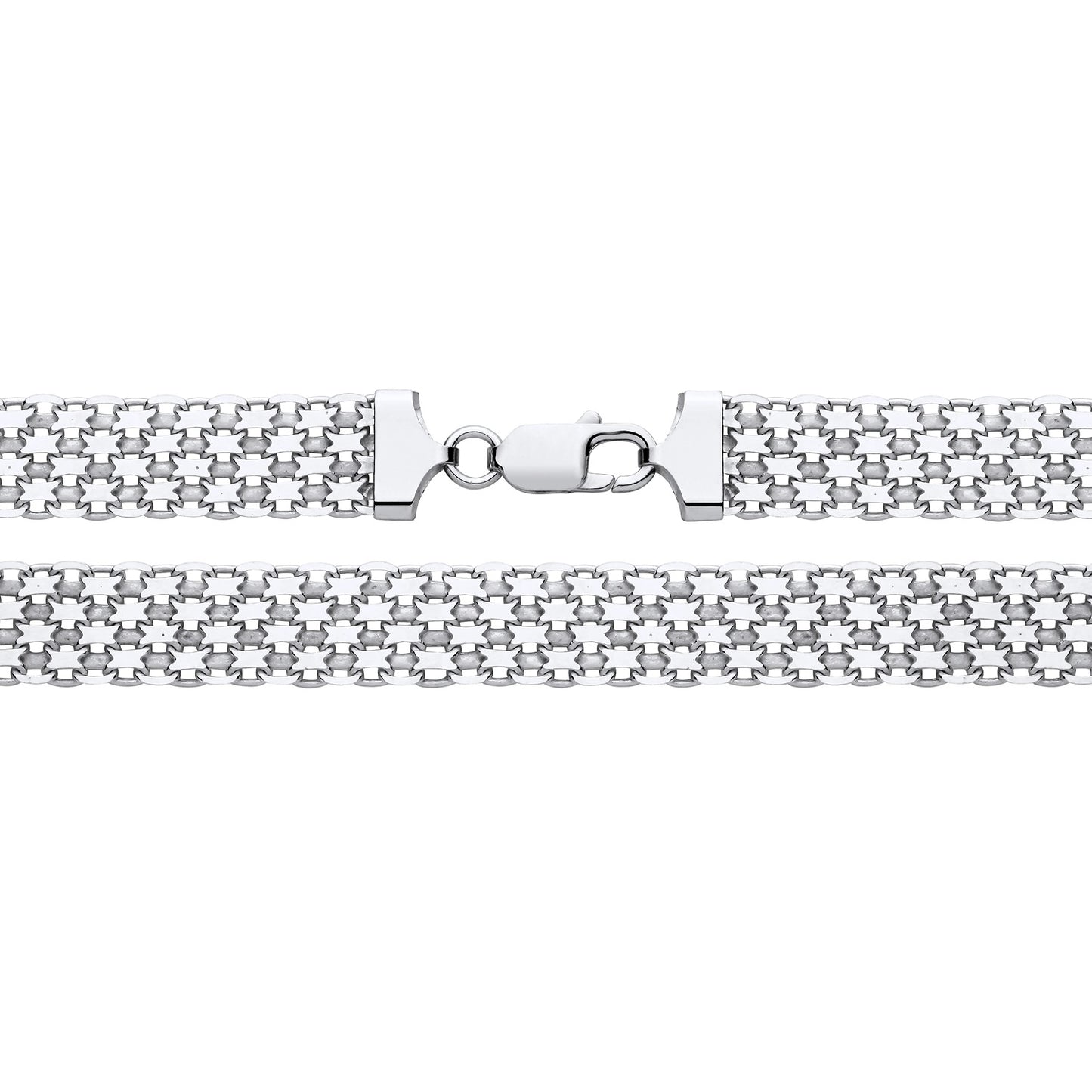 925 Silver 7" Bismark Wide Strap Style Bracelet