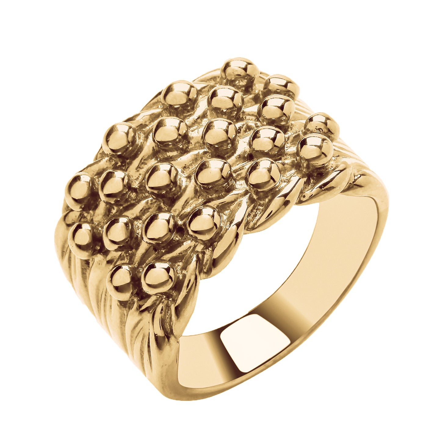 925 Silver Gold Plated Keeper Ring