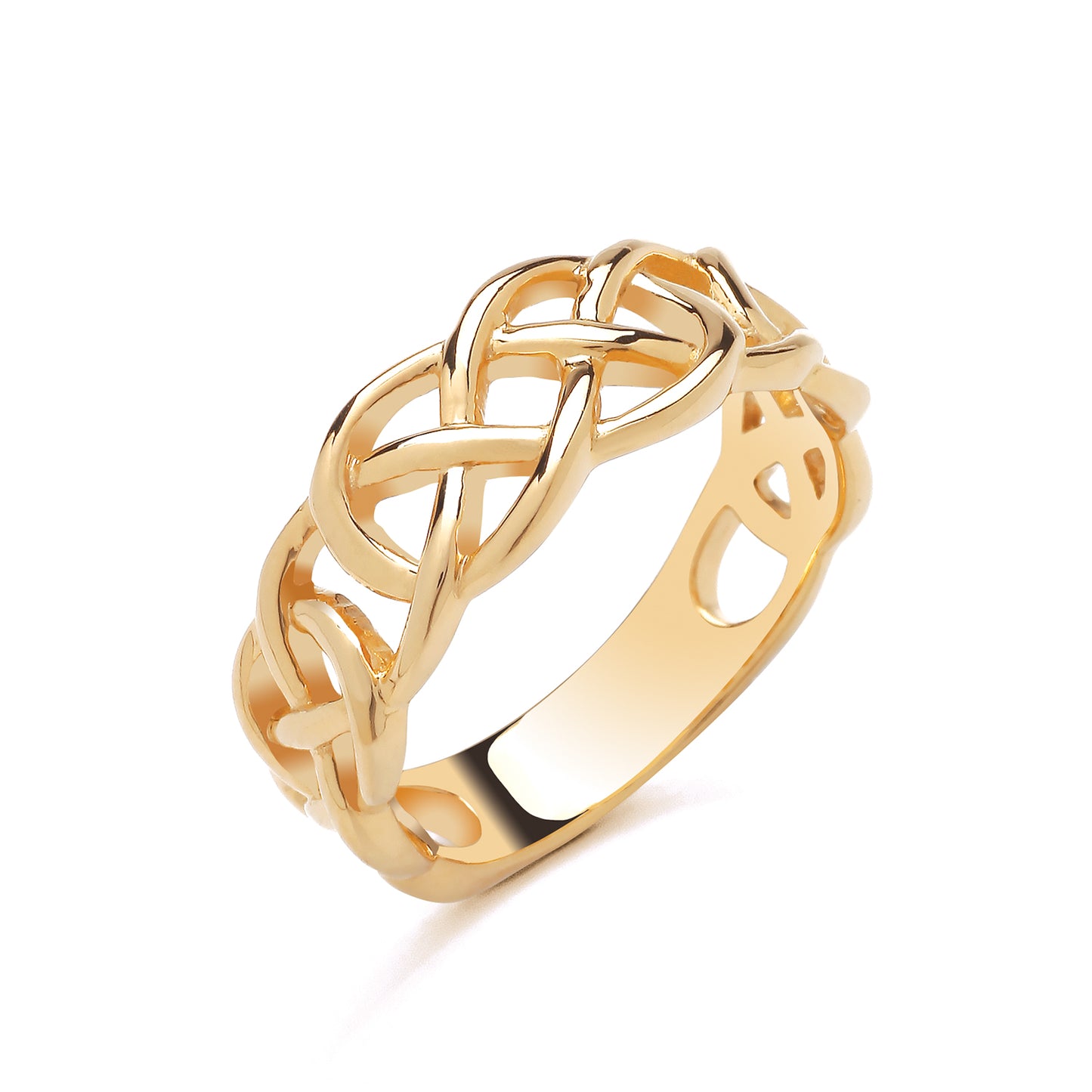 925 Silver Gold Plated Celtic Band Ring
