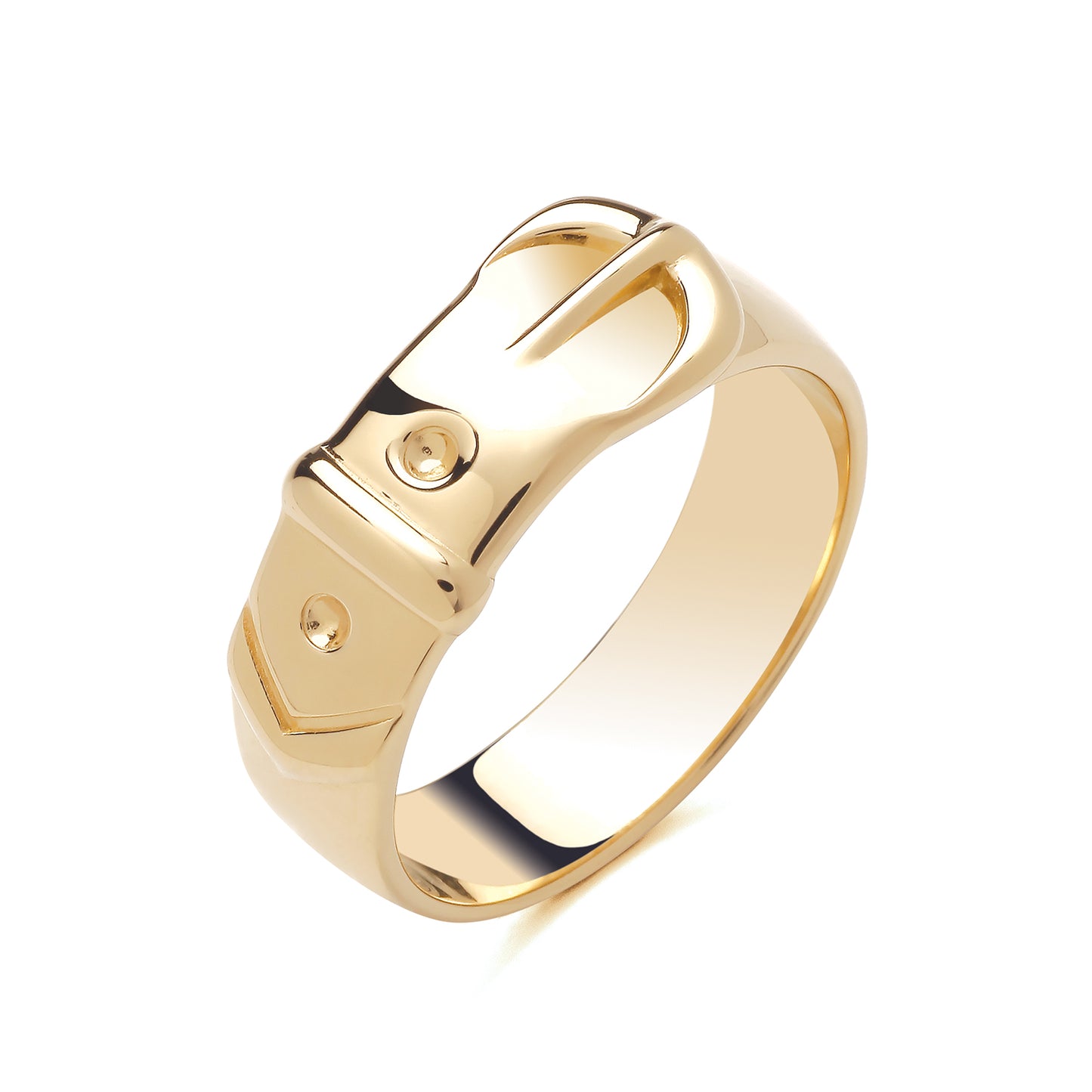 925 Silver Gold Plated Buckle Ring