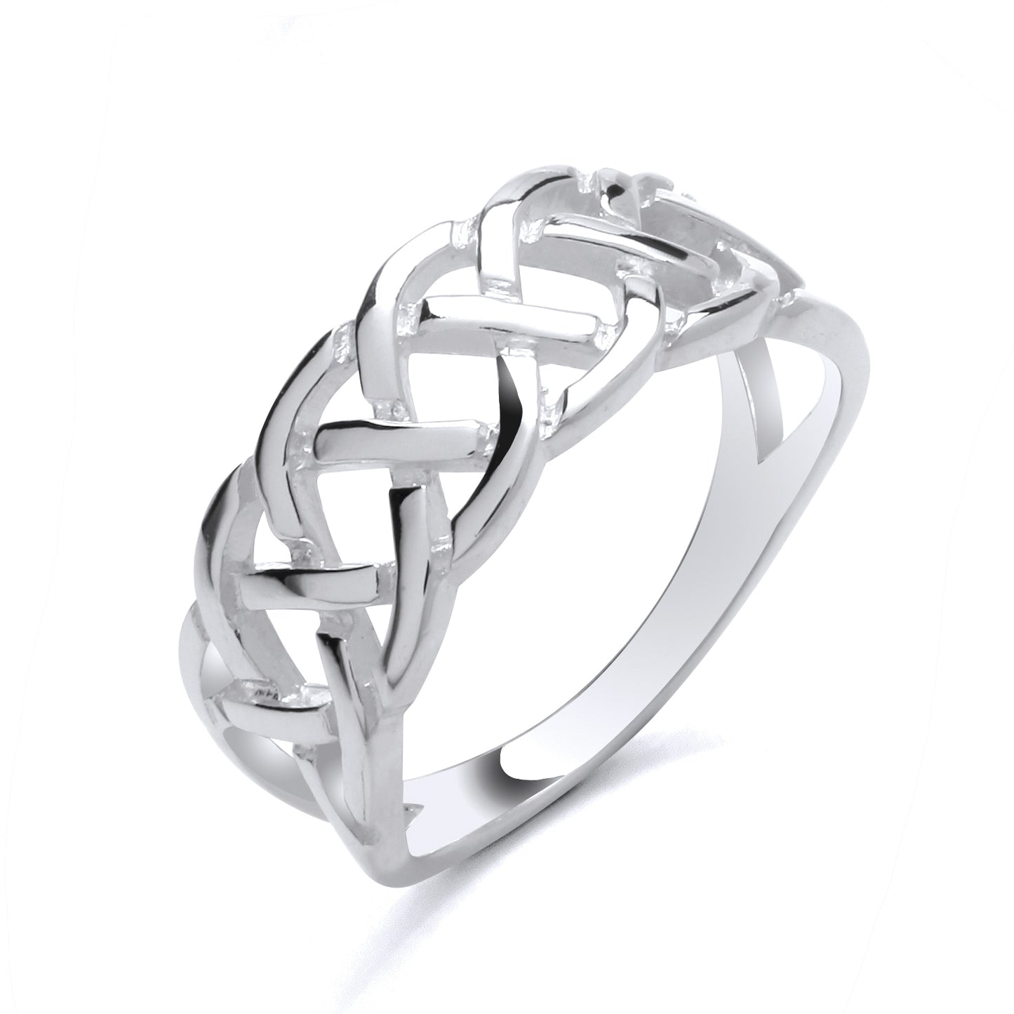 925 Silver Open Celtic Weave Band Ring