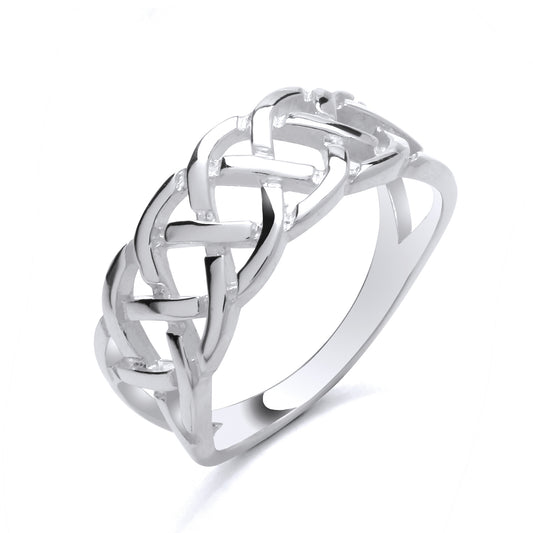 925 Silver Open Celtic Weave Band Ring