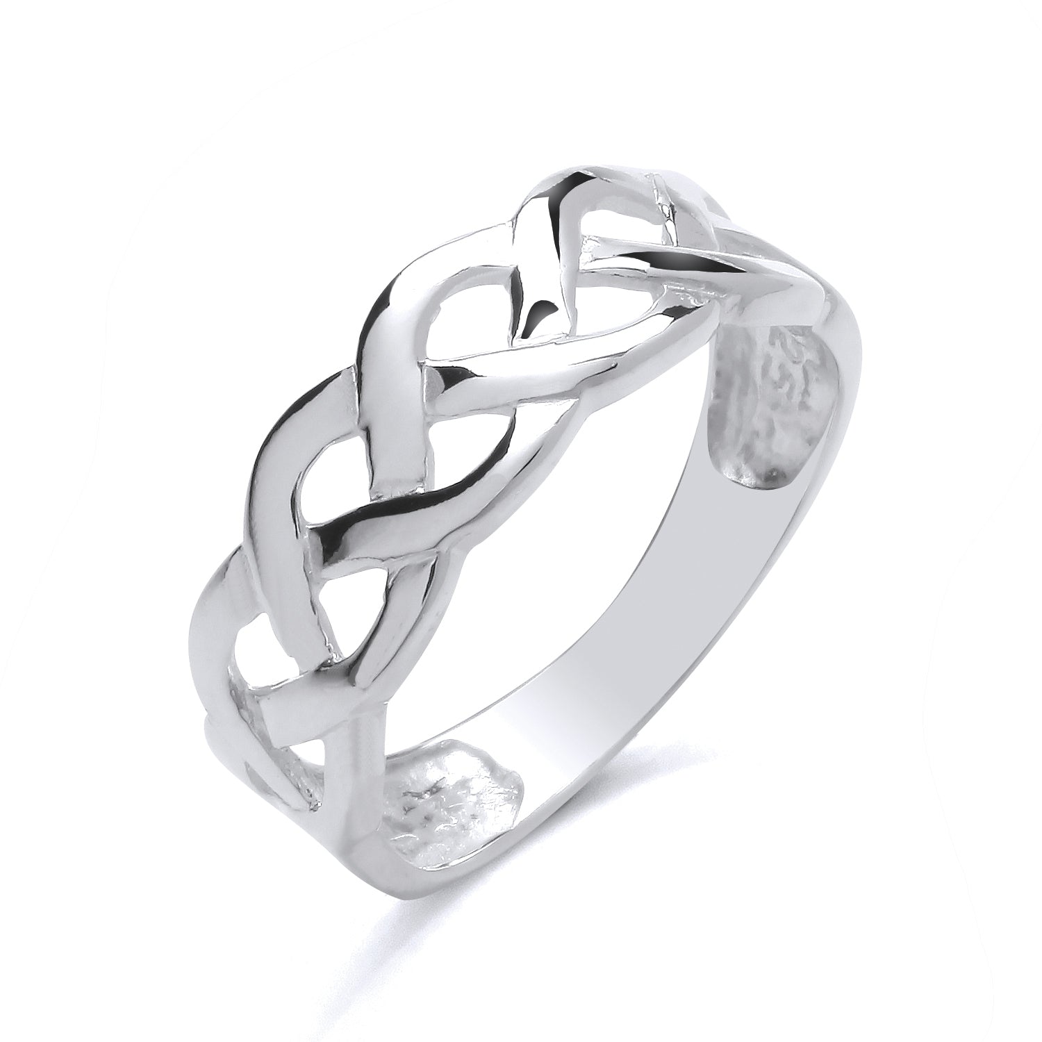 New 925 Silver Open Celtic Weave Band Ring in various sizes with the weight 2.70 grams. Ring Face 7mm