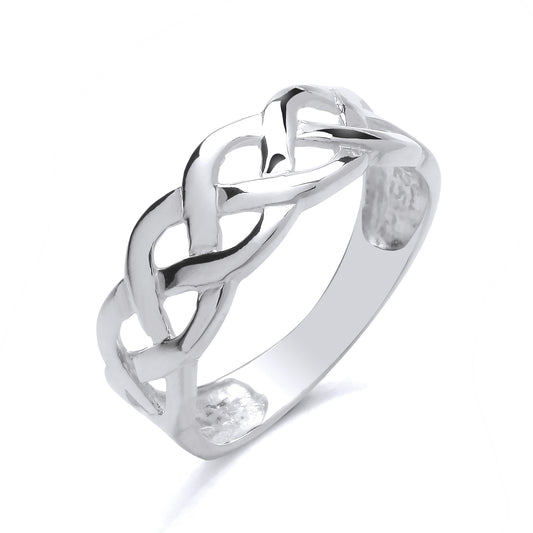 New 925 Silver Open Celtic Weave Band Ring in various sizes with the weight 2.70 grams. Ring Face 7mm
