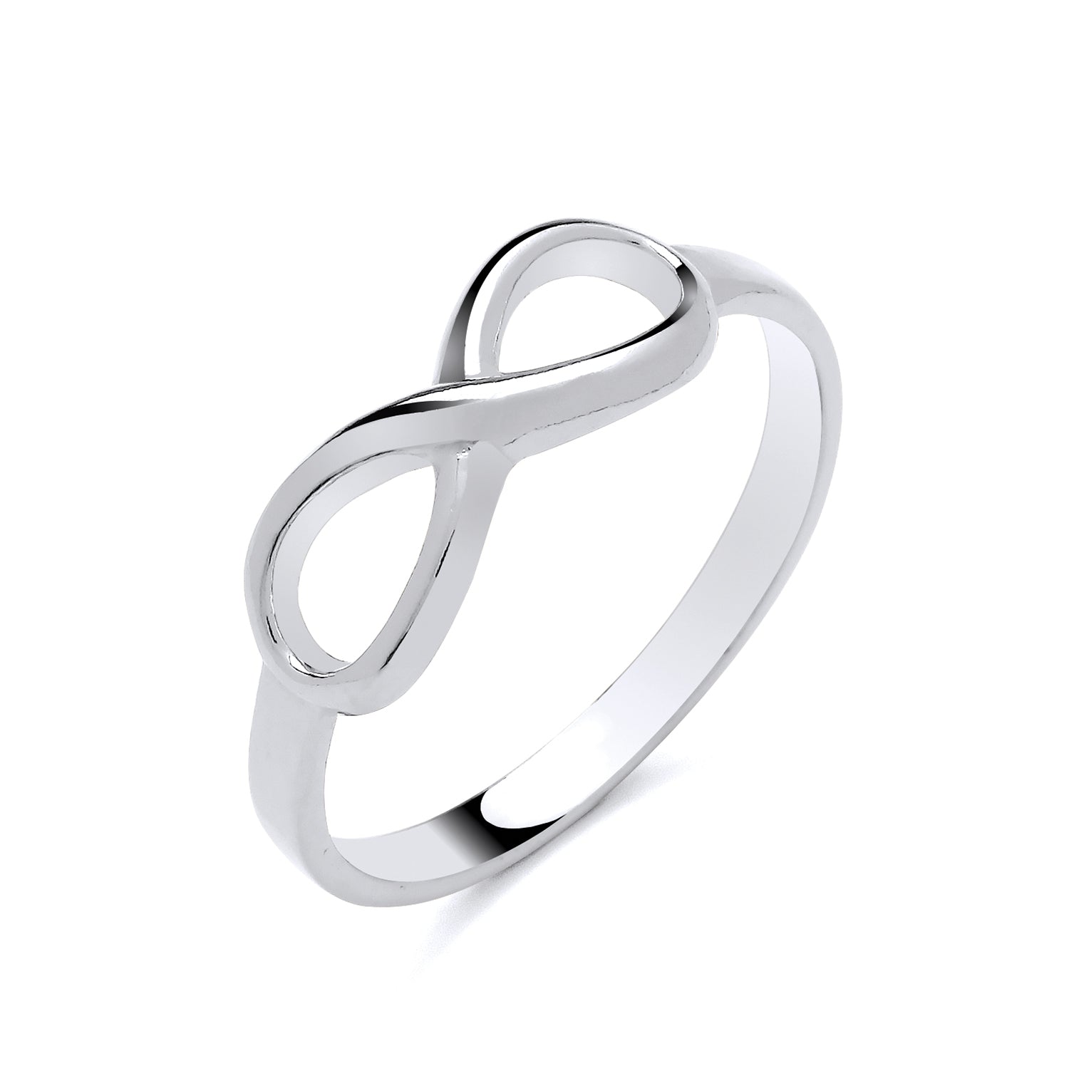 New 925 Silver Infinity Ring in various sizes with the weight 1.50 grams. Ring Face 14mm x 5.75mm