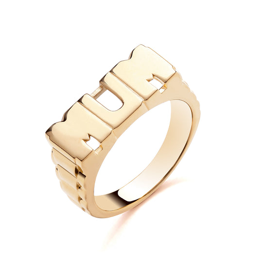 925 Silver Gold Plated Mum Ring