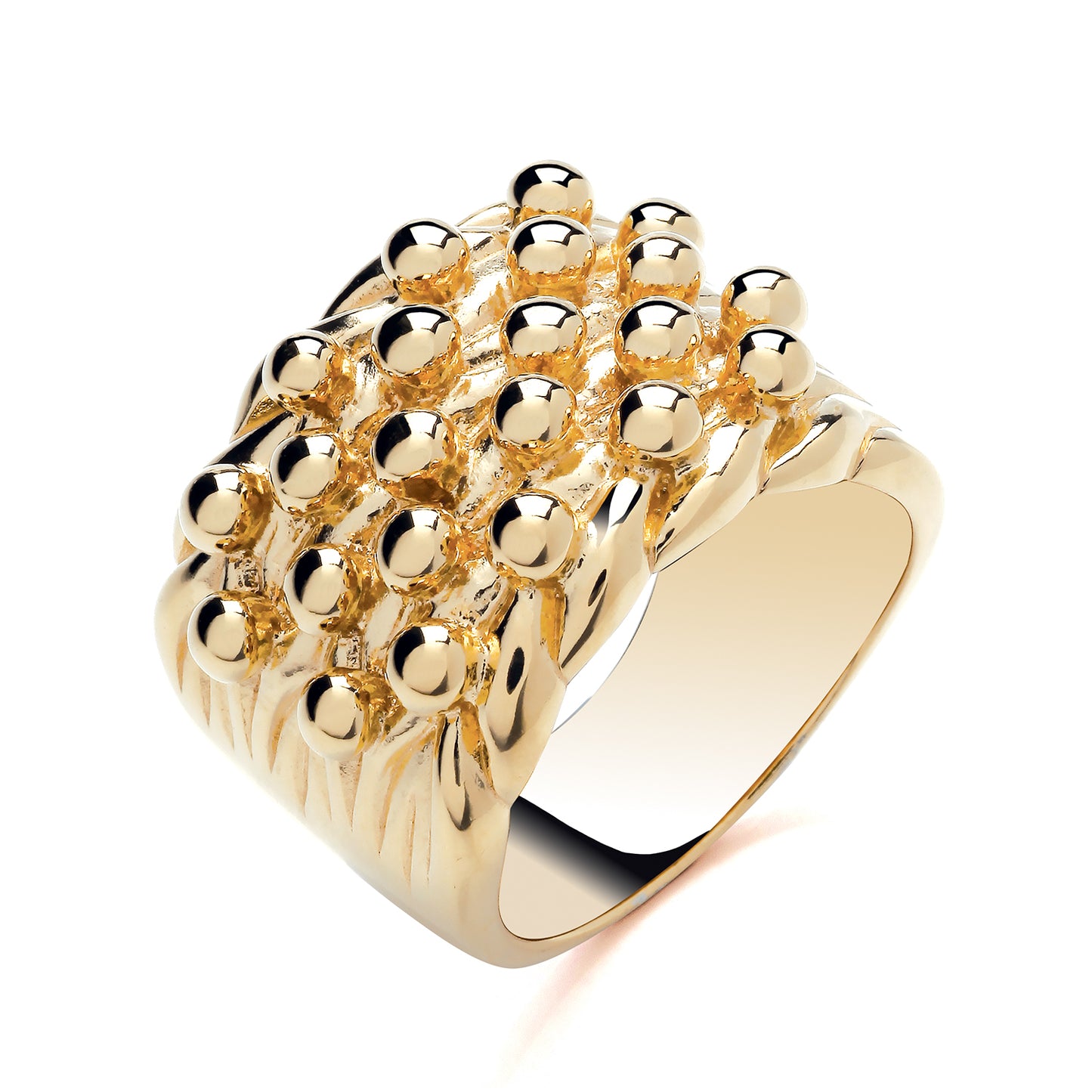 925 Silver Gold Plated Keeper Ring