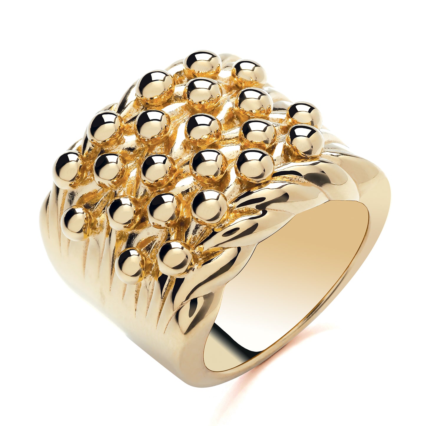 925 Silver Gold Plated Keeper Ring