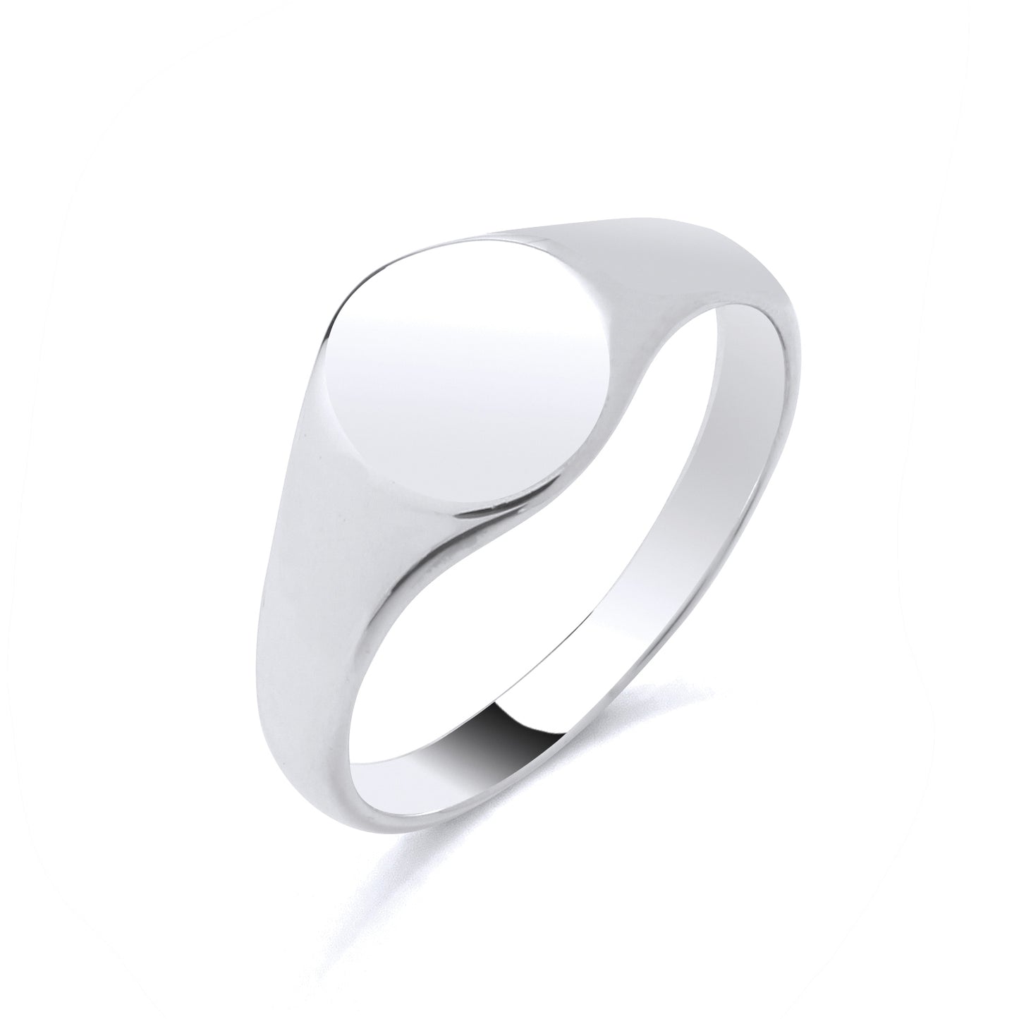 New 925 Silver Plain Round Signet Ring in various sizes with the weight 2.20 grams. Ring Face 8mm by 8mm