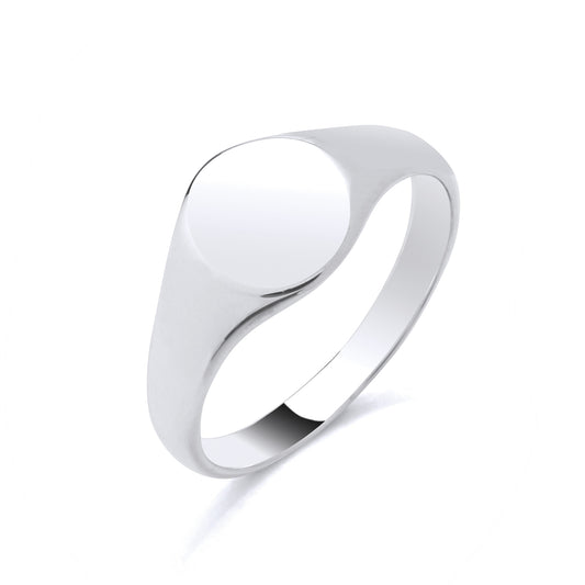 New 925 Silver Plain Round Signet Ring in various sizes with the weight 2.20 grams. Ring Face 8mm by 8mm