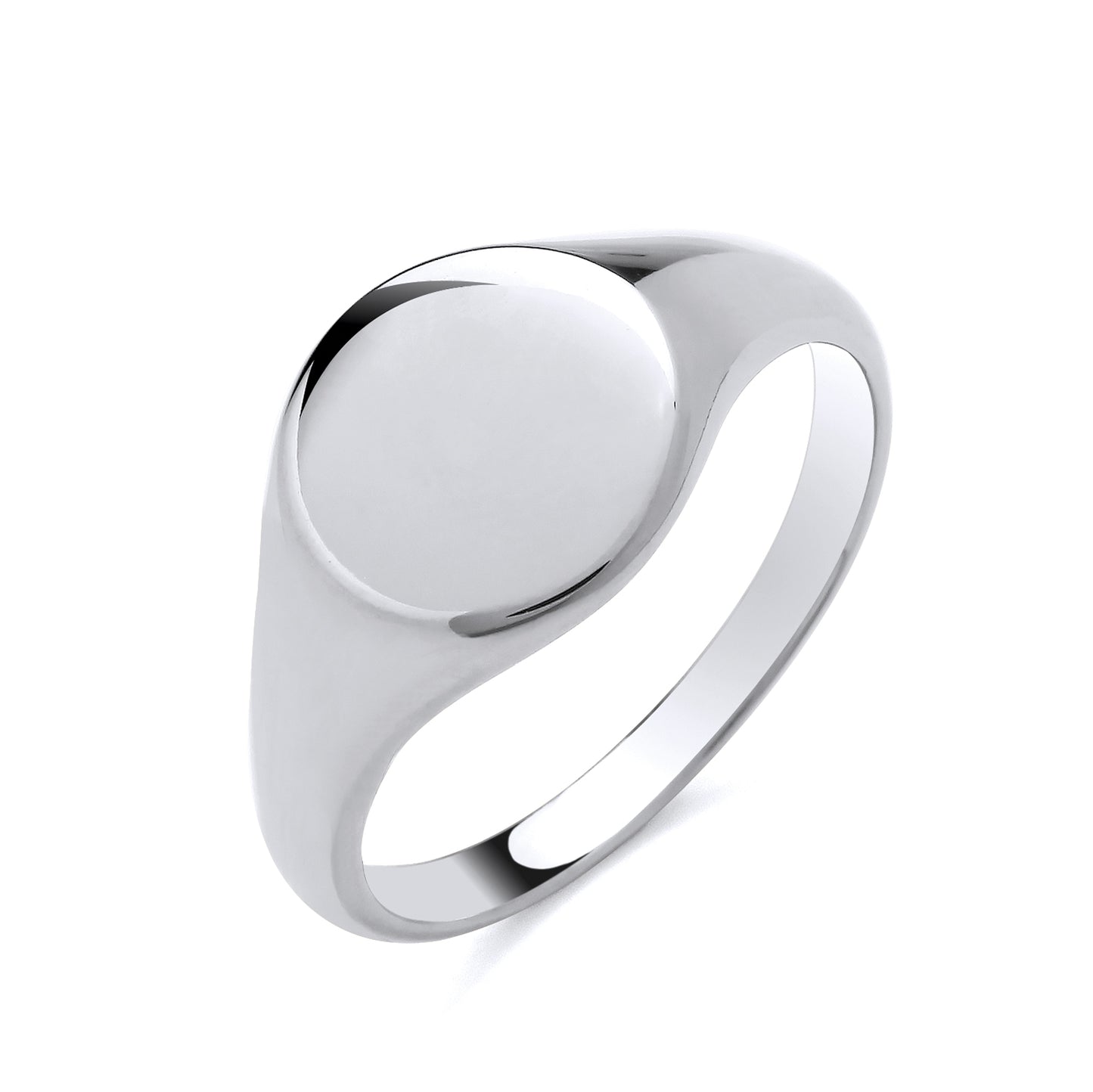 925 Silver Plain Round Signet Ring