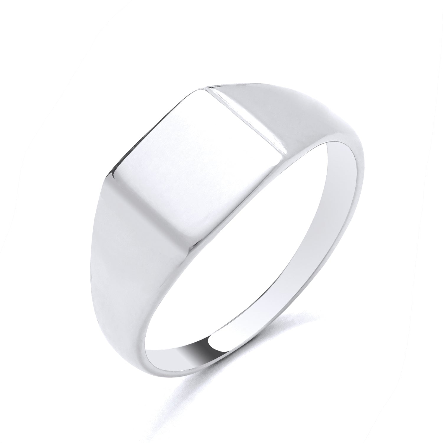 New 925 Silver Plain Square Signet Ring in various sizes with the weight 3.50 grams. Ring Face 9mm x 8.5mm
