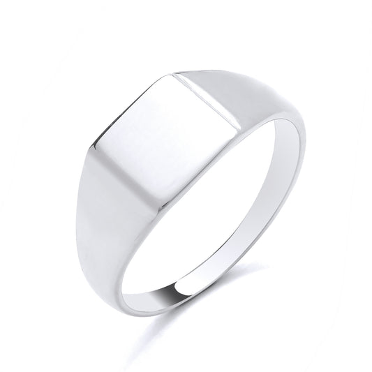 New 925 Silver Plain Square Signet Ring in various sizes with the weight 3.50 grams. Ring Face 9mm x 8.5mm