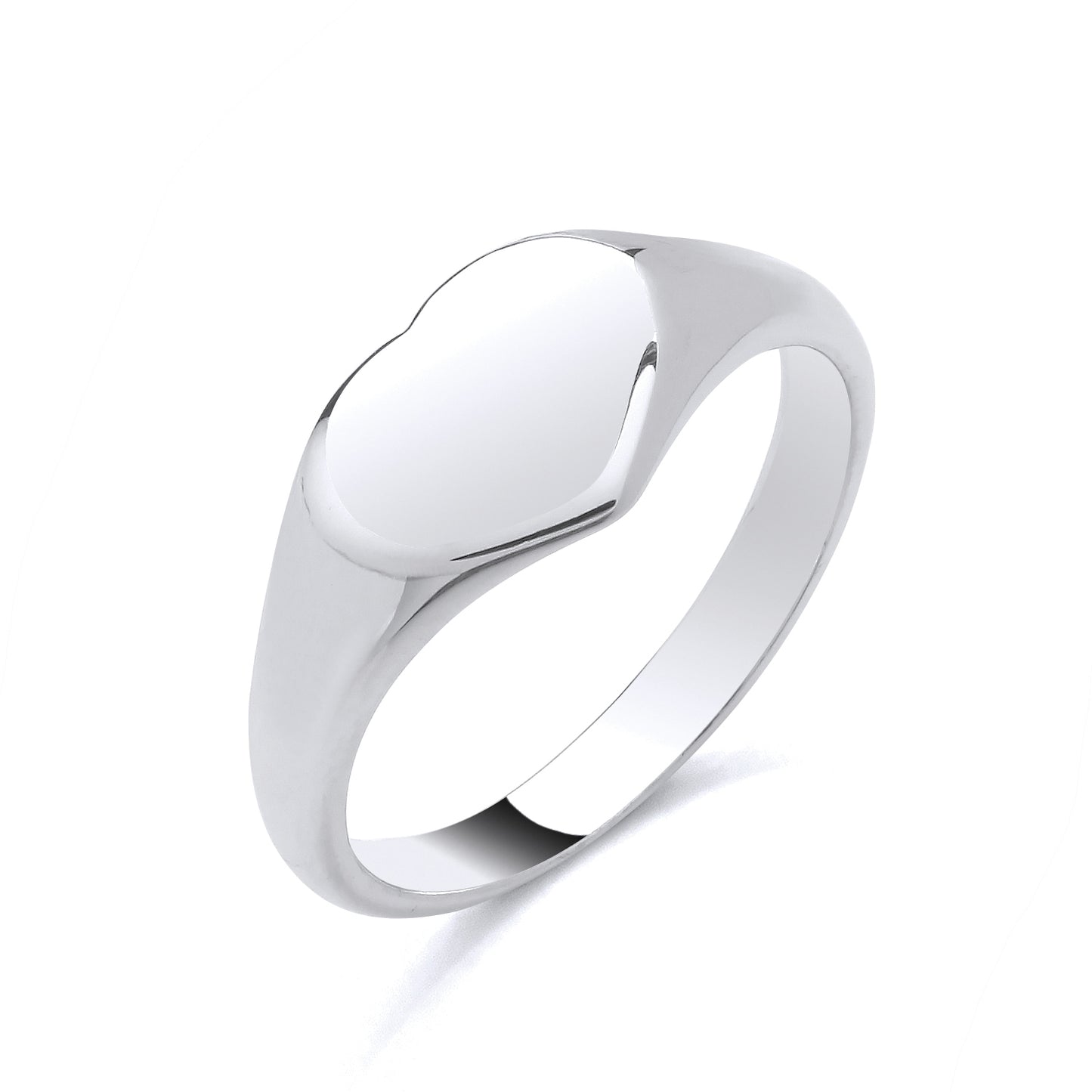 New 925 Silver Plain Heart Signet Ring in various sizes with the weight 3.10 grams. Ring Face 11mm x 8.5mm