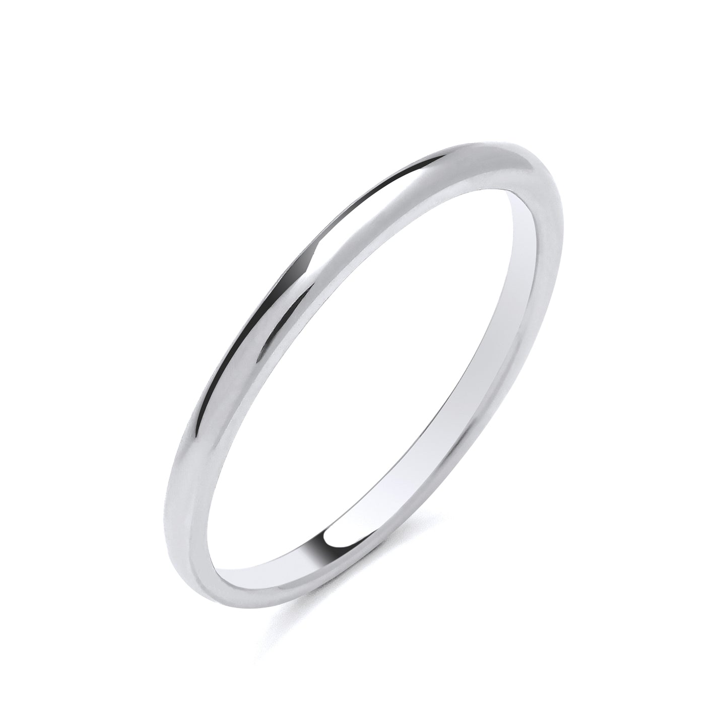 New 925 Silver 1.75mm Plain Wedding Band Ring in various sizes with the weight 1.30 grams. Band Width 1.75mm